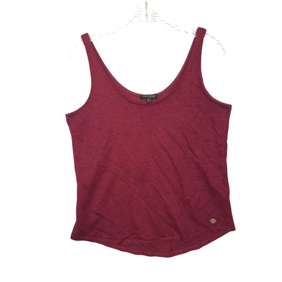 Massimo Dutti Deep Red Linen Womens Tank Top S - Picture 1 of 12